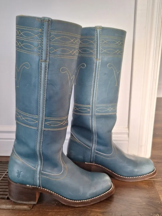 RARE Blue Frye Campus Stitching Horse Boots, Ladies Size 8 - Picture 3 of 6